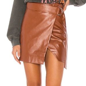 Lovers + Friends Kylie Faux Leather Wrap Skirt
